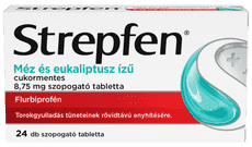 Strepfen méz és eukaliptusz ízű cukormentes 8,75 mg szopogató tabletta