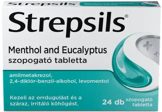 Strepsils Menthol and Eucalyptus szopogató tabletta 24 db