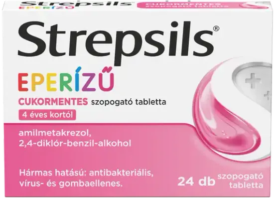 Strepsils eperízű cukormentes szopogató tabletta 24 db