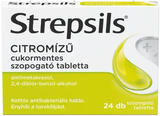Strepsils citromízű cukormentes szopogató tabletta 24 db