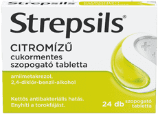 Strepsils citromízű cukormentes szopogató tabletta 24 db